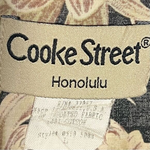 Vintage Cooke Street Hawaiian Reverse Print Floral & Palm Casual Button Shirt L - Picture 3 of 7